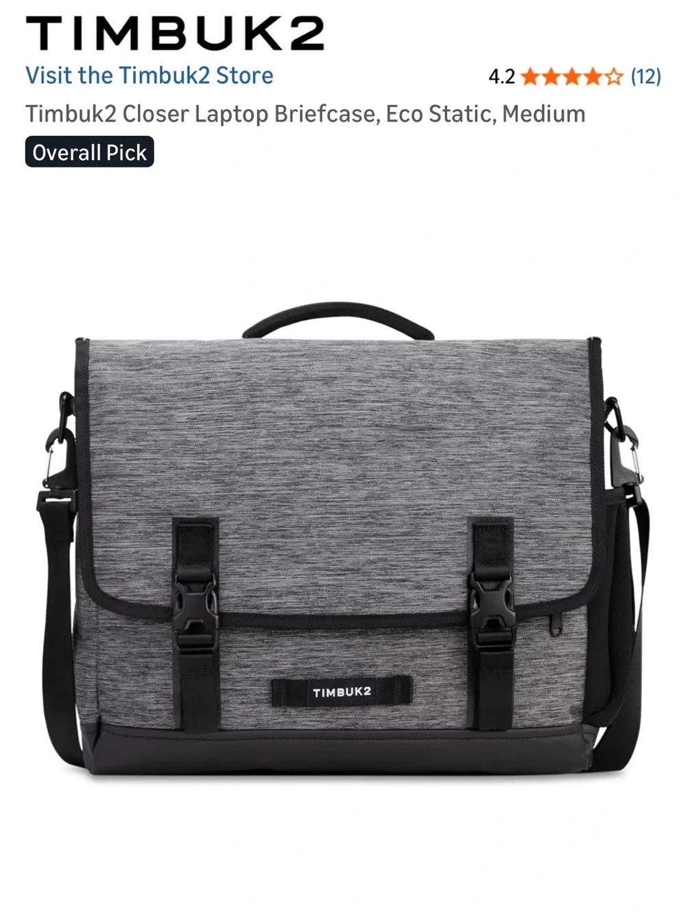 NWT Timbuk2 Closer laptop briefcase. Size medium.